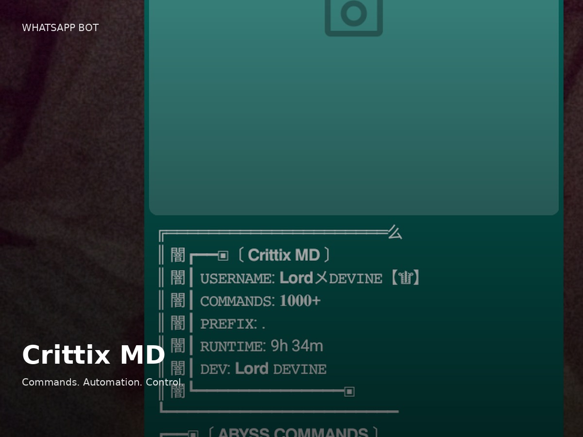 Crittix MD WhatsApp bot template