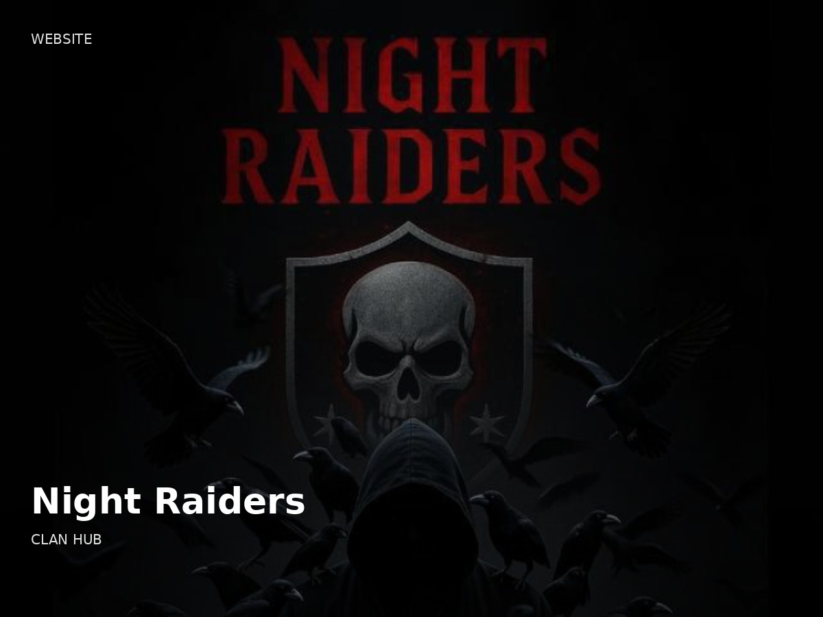 Night Raiders clan hub website template